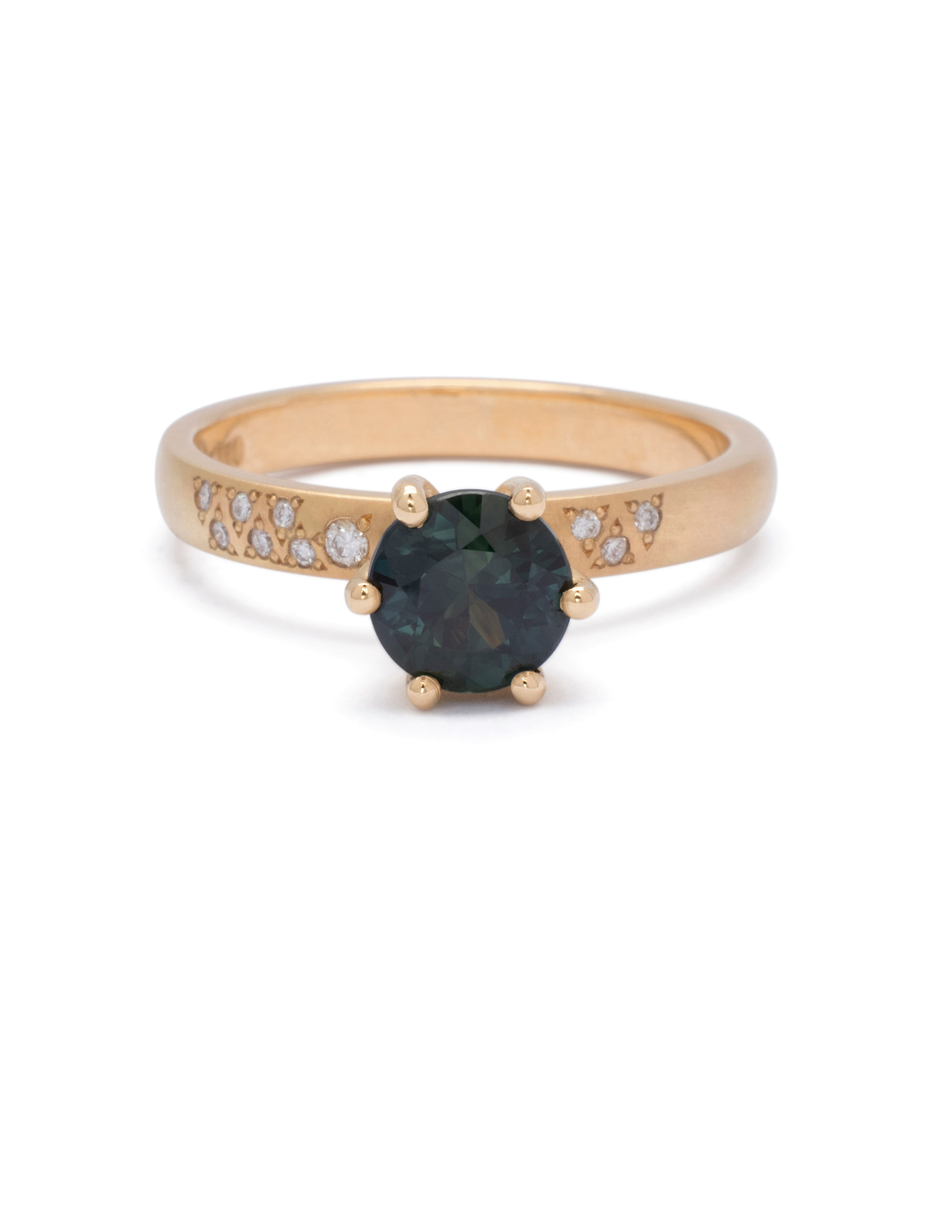Moonlight Ring – Yellow Gold & Australian Parti Sapphire