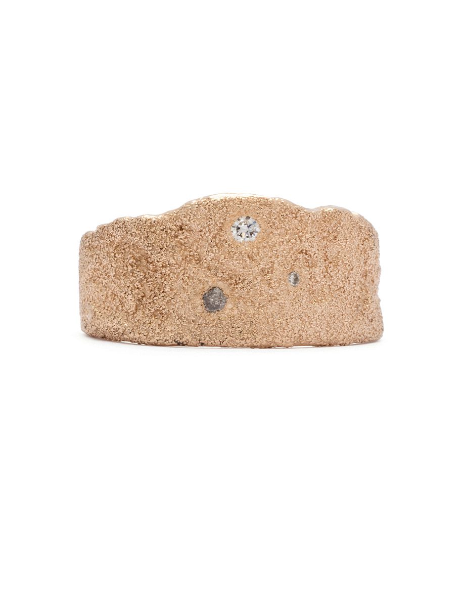 Unearthed Ring – Yellow Gold, White and Salt & Pepper Diamonds