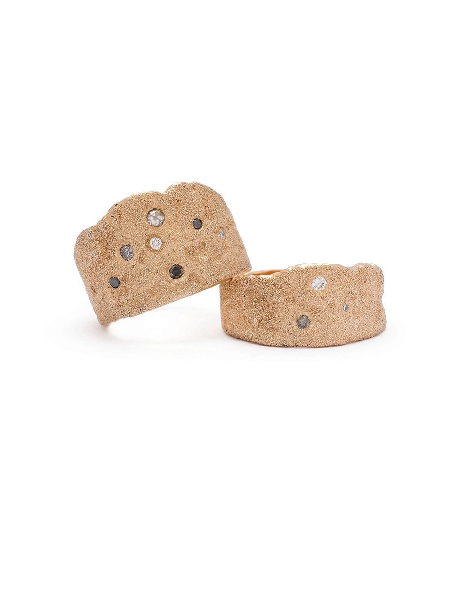 Unearthed Ring – Yellow Gold, White and Salt & Pepper Diamonds