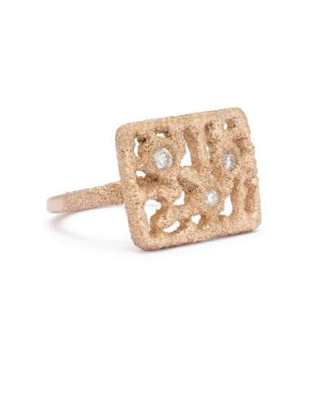 Past/Present Ring V – Yellow Gold & White Diamond