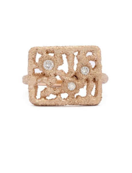 Past/Present Ring V – Yellow Gold & White Diamond