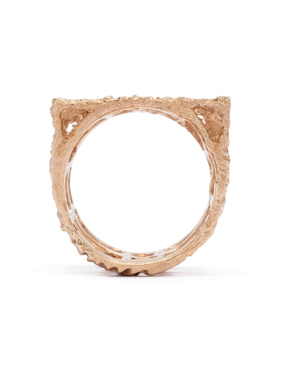 Scaffold Ring – Yellow Gold & Salt & Pepper Diamonds