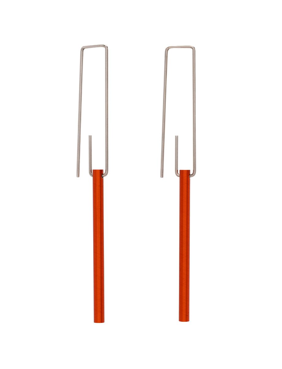 Hidden Line Earrings – Sienna Orange