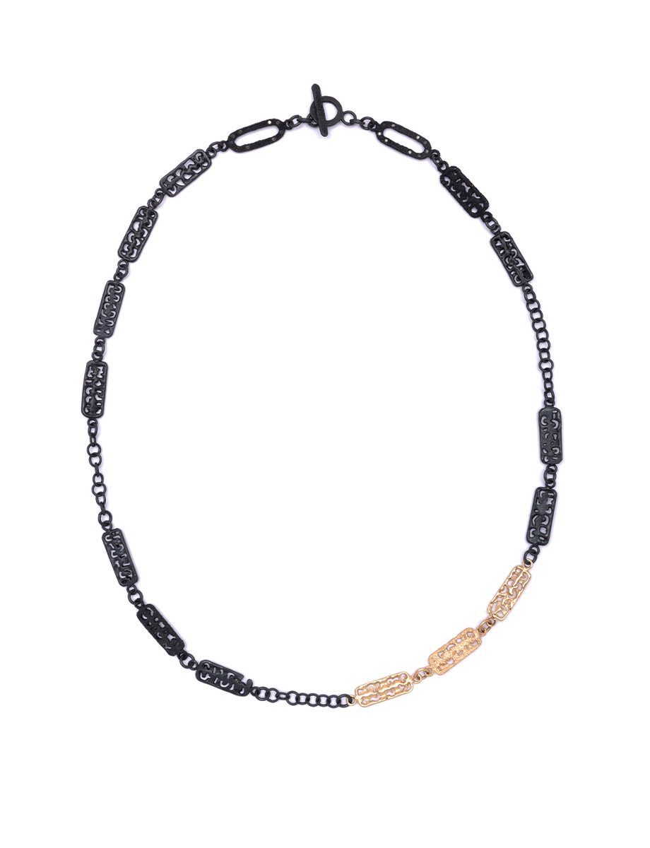 A Thousand Lights Necklace IV – Yellow Gold & Oxidised Silver