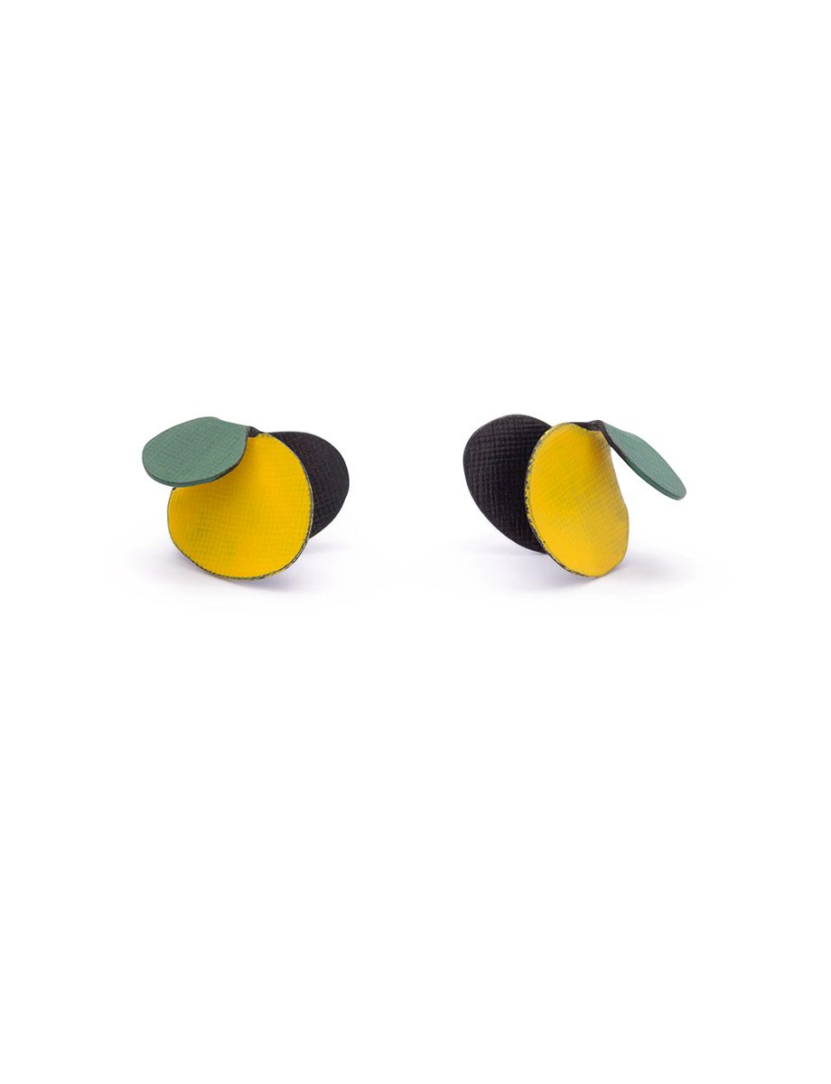 Violet Stud Earrings – Yellow & Green