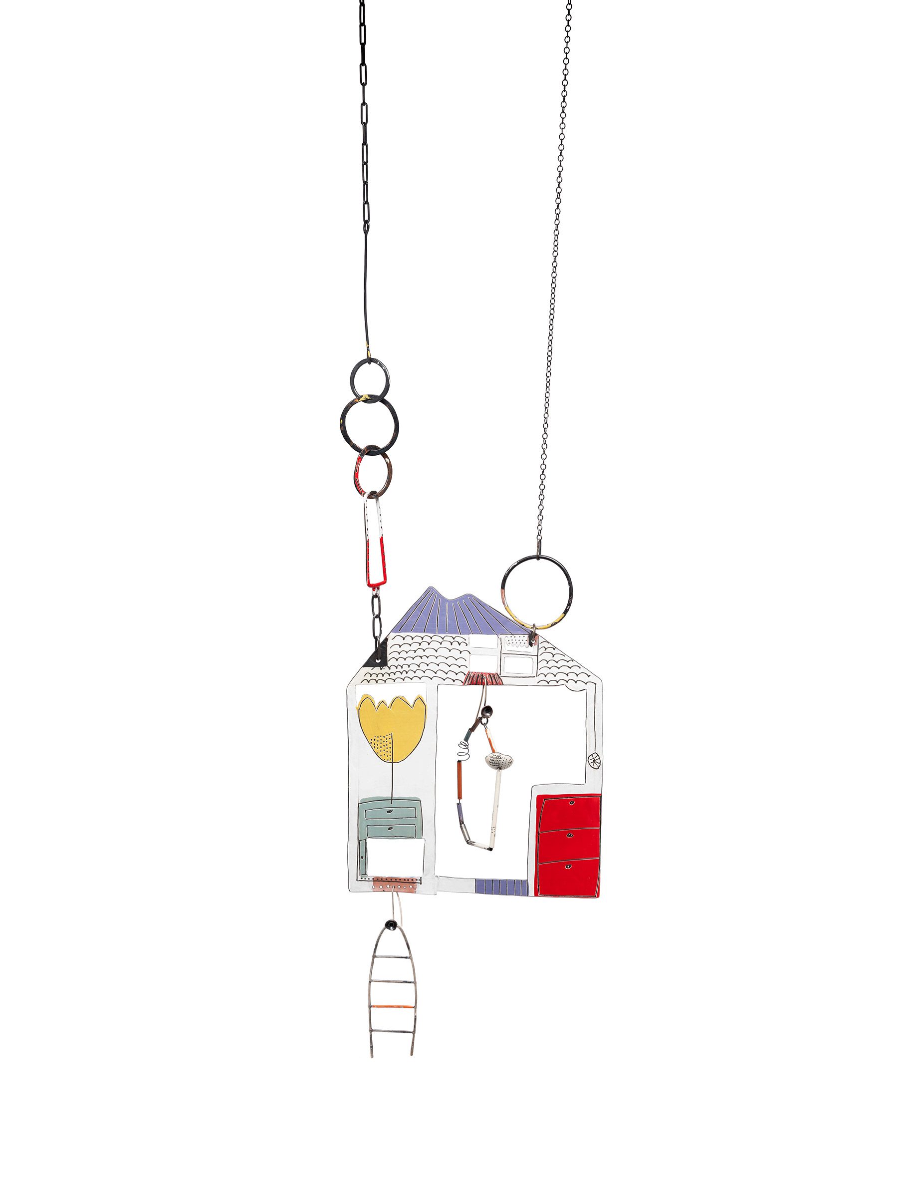 God Not God Window Wearable Art Necklace & Detachable Earrings
